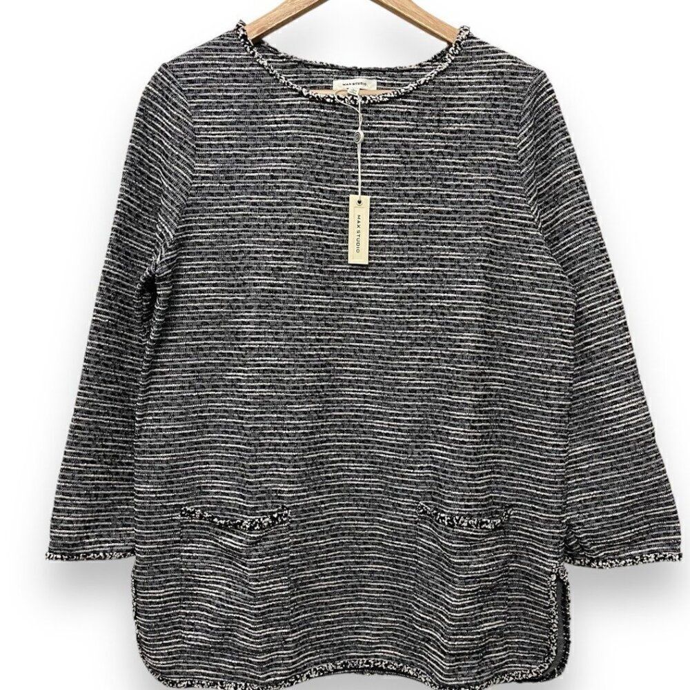 Max Studio Women's Long Sleeve Textured Knit Top $88
